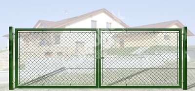 Brána zahradní dvoukřídlá výška 160 x 450 cm na záklapku Exklusiv - Brána exklusiv, lakovaná a pozinkovaná, systém zavírání záklapka, rozměr 160x450 cm.