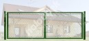 Brána zahradní dvoukřídlá výška 150 x 350 cm zelená na záklapku Exklusiv
